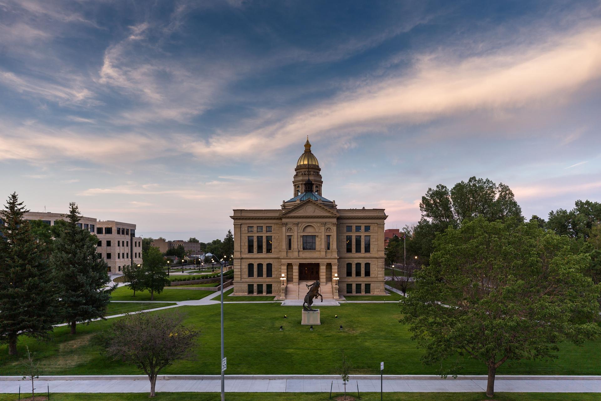 Wyoming State Capitol at Sunset
